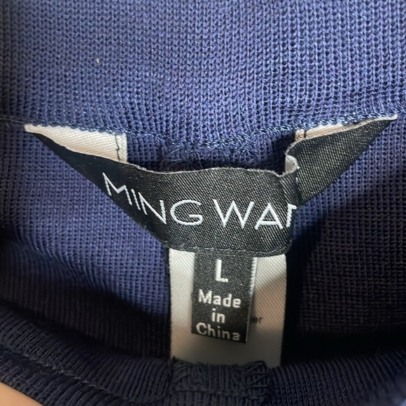 SOLD Ming Wang | Women’s Navy Blue Basic Cut Pants Size Large NWT - Picture 5 of 7